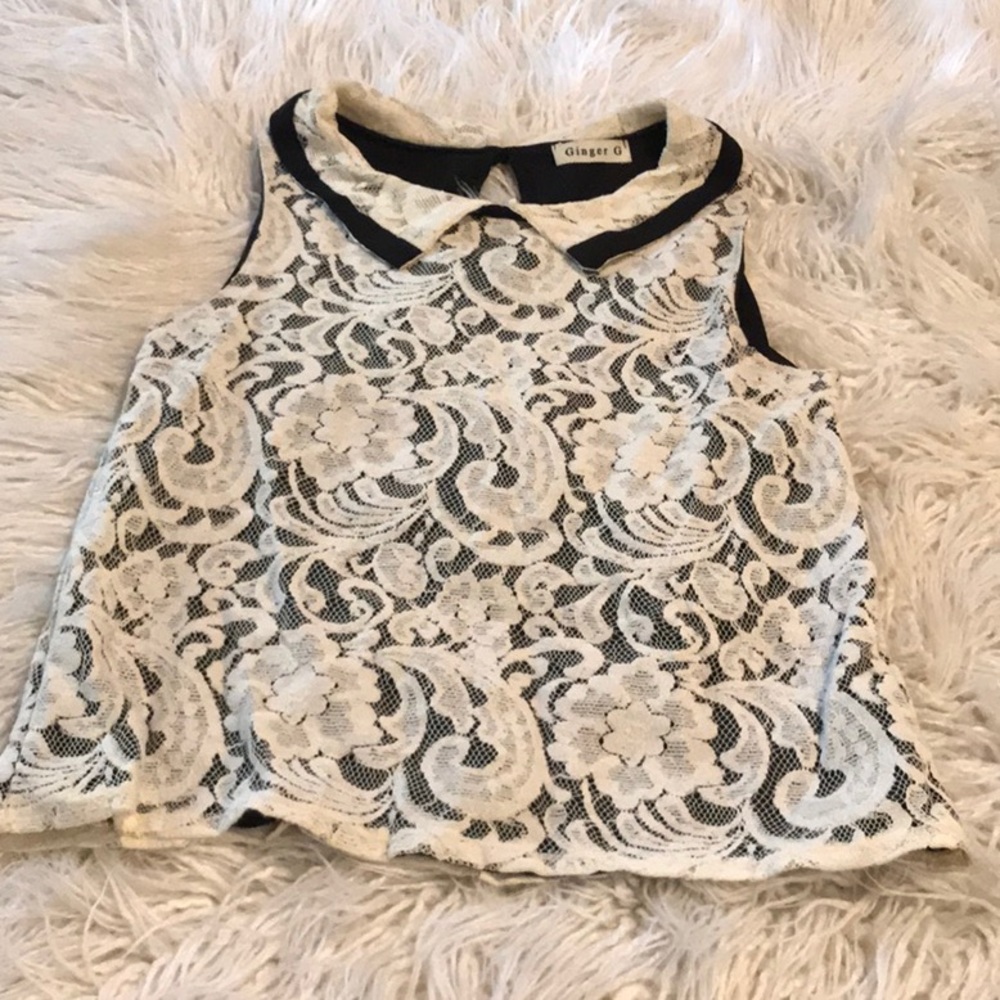 Ginger g Anthropologie Peter Pan collar tank size